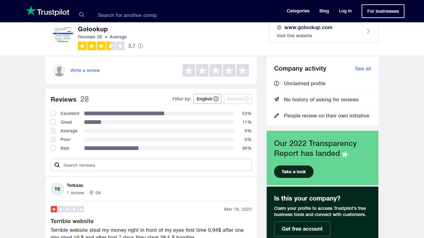 Read Customer Service Reviews of www.golookup.com - Trustpilot